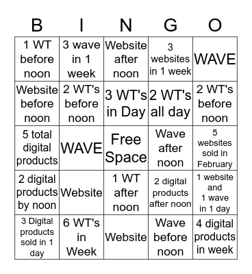 Get your digital on BINGO edition Bingo Card