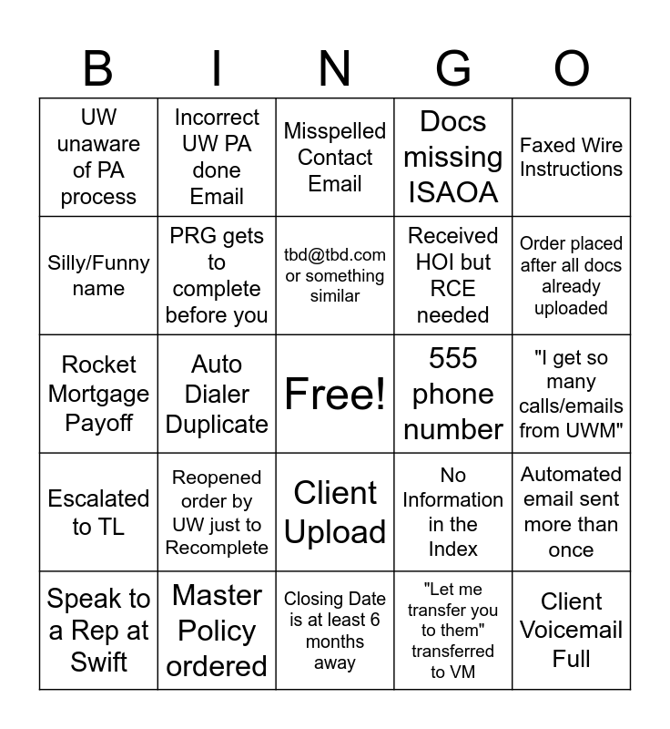 BIG3 BINGO Card