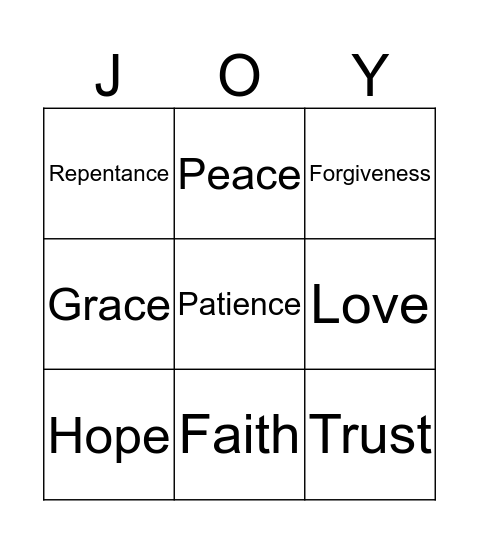 JOY BINGO Card