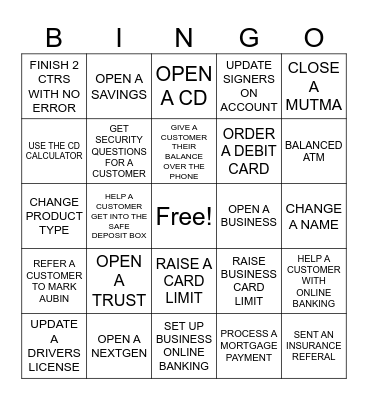 Clarksville Bingo Card