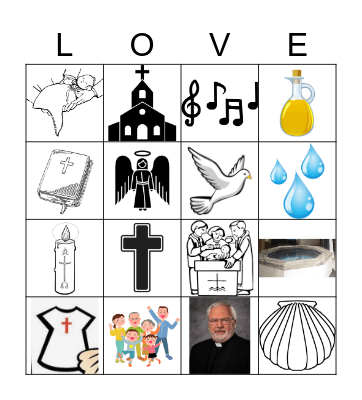 Baptism Bingo Card