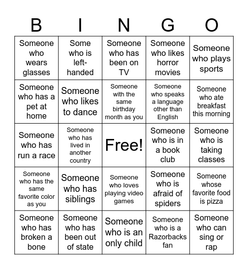 Admin Services Bingo Card