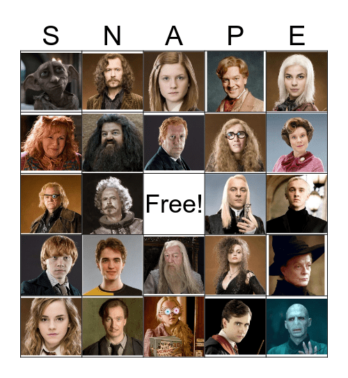 Harry Potter Bingo Card