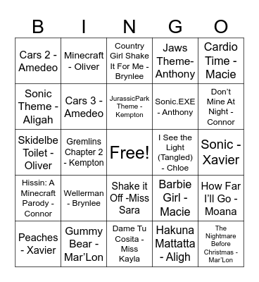 A10 Bingo Creation Bingo Card