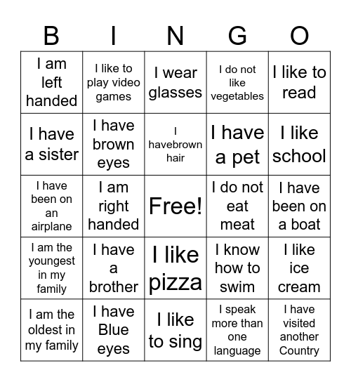 Diversity BINGO! Bingo Card