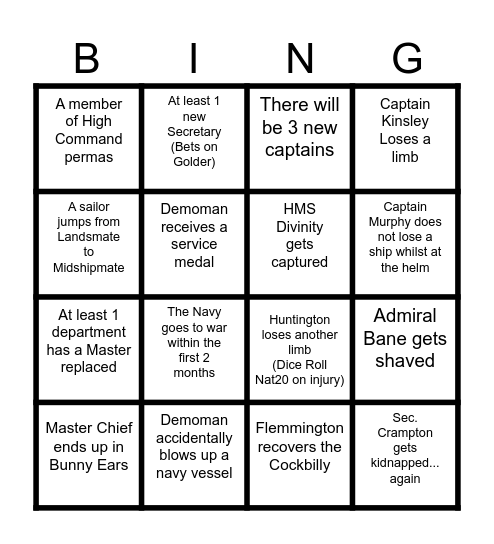 Darkside BINGO Card