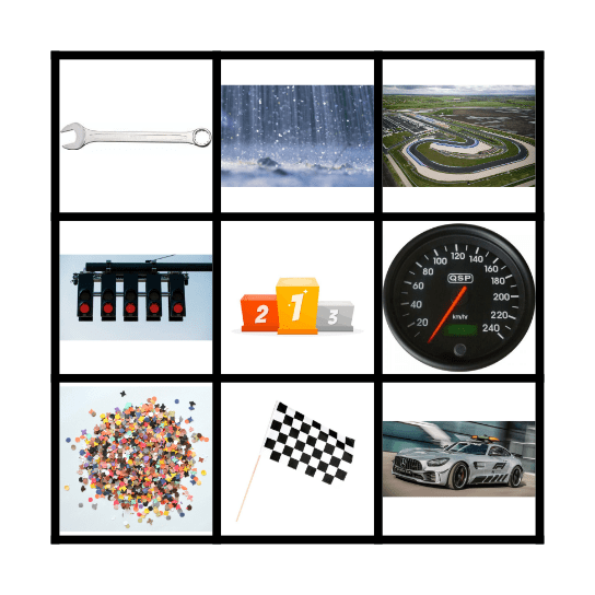 Formule 1 Bingo Card