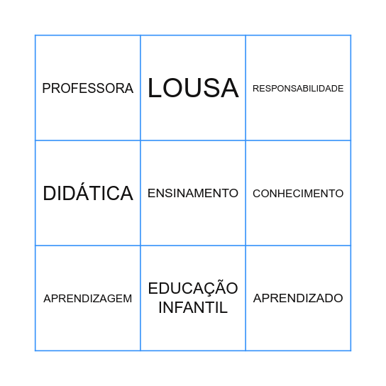 BINGO DA EDUCAÇÃO Bingo Card