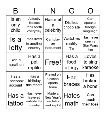 Ice Breaker Bingo: Find Someone Who... Bingo Card