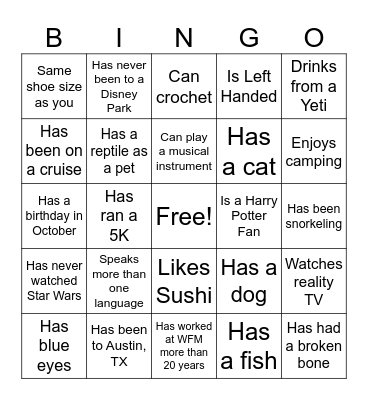 TMAW 2023!  Find someone who..... Bingo Card