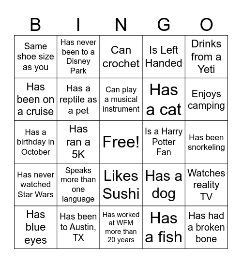 TMAW 2023!  Find someone who..... Bingo Card