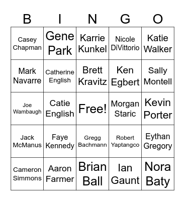 EES PEOPLE Bingo Card