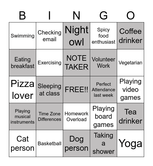 BINGO Card