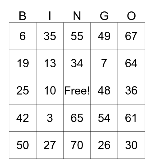 C&C Adult Day Healthcare Center Bingo Card