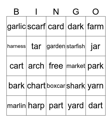 ar bingo Card