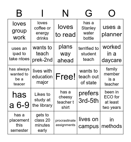 ECO Bingo Card