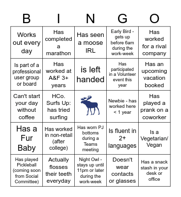 Director+ Icebreaker Bingo Card