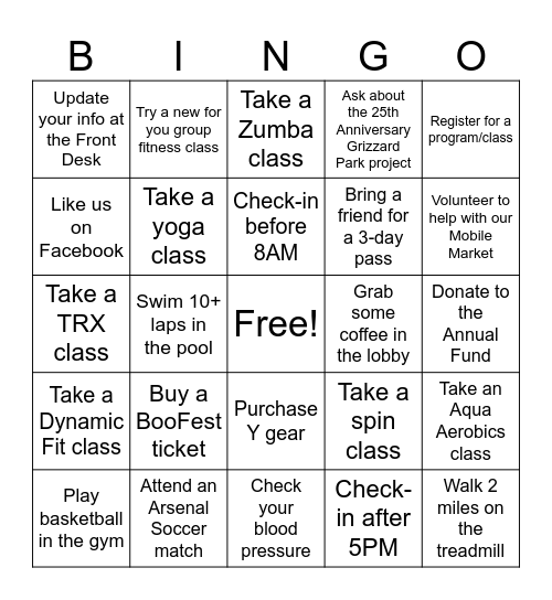 October 2023 Bingo Card