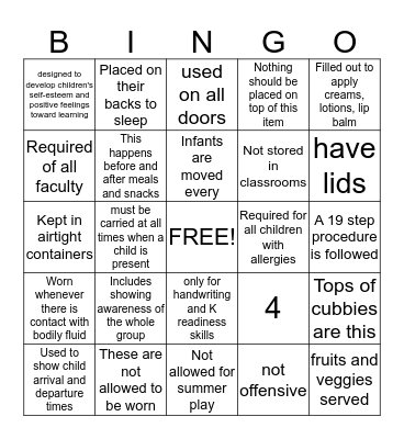 Goddard Quality Assurance Bingo Card