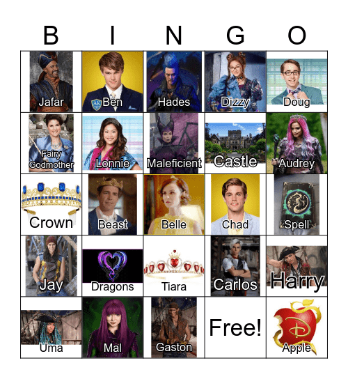 Descendants Bingo Card