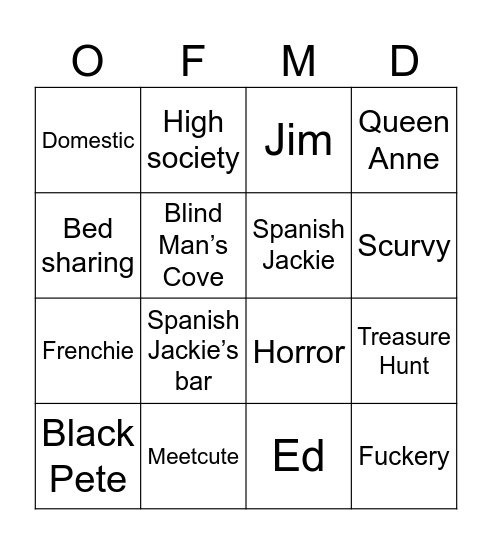 OCMD Writing Bingo! Bingo Card
