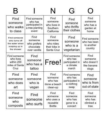 Blackout Bingo Card