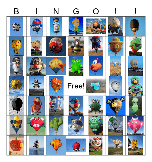 Balloon Fiesta Special Shapes!! Bingo Card