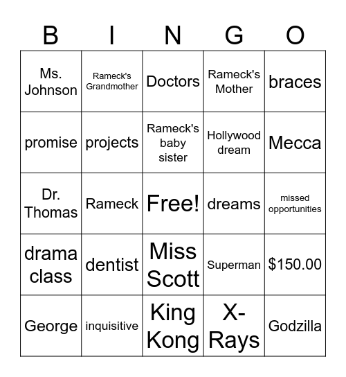 WE BEAT THE STREET Bingo Card