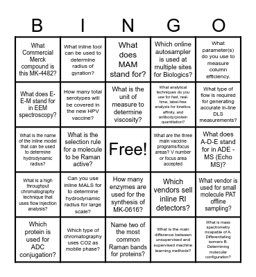 DRM Team Bingo Card