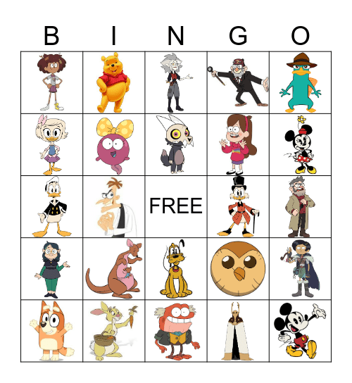 Disney shows (yes aquired programs count) Bingo Card