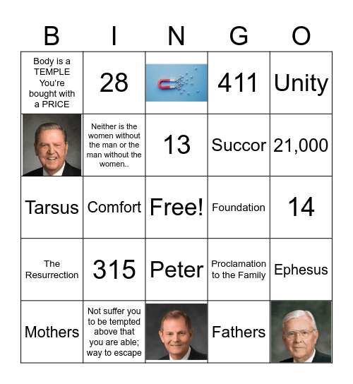 Seminary Bingo Card