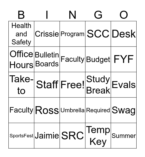 TCREW Bingo Card