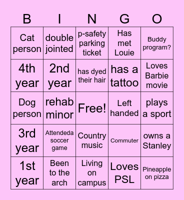 SPOT Bingo Card