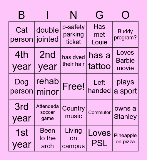 SPOT Bingo Card
