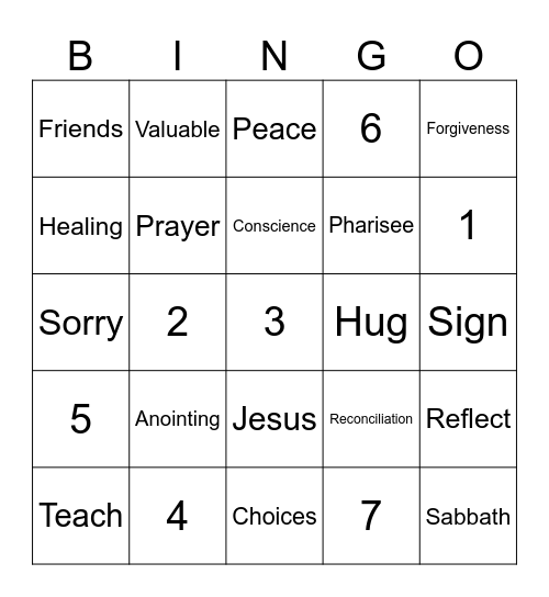 Strength Peace Courage Bingo Card