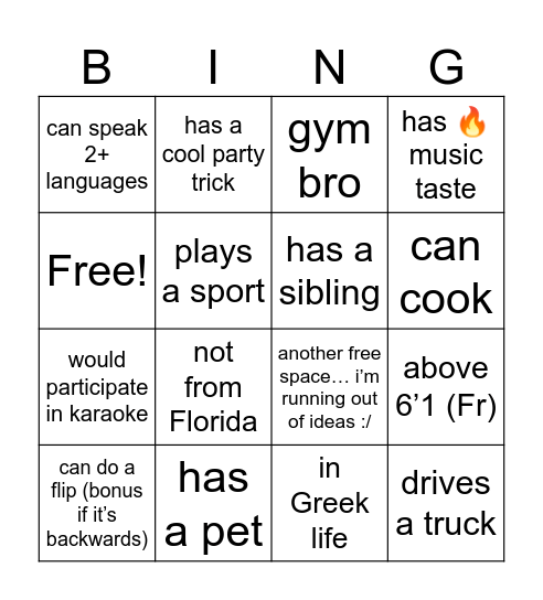 i <3 games Bingo Card