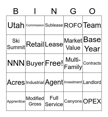 Ski Summit Bingo Card