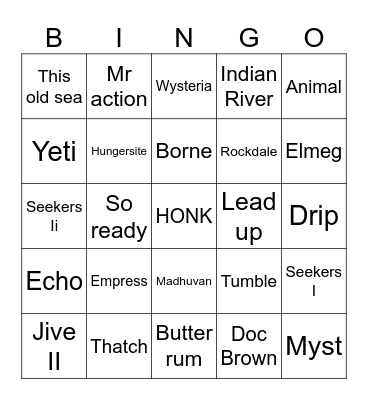 GOOOOOOSE FALL TOUR Bingo Card