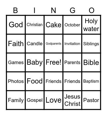 Job's Dedication Bingo Card