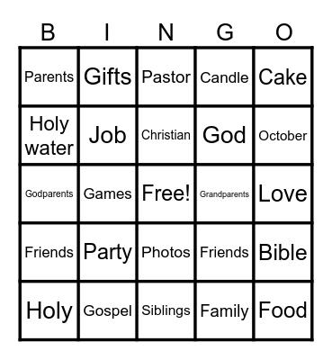Job's Dedication Bingo Card