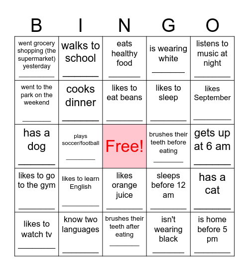 Find someone who.... Bingo Card