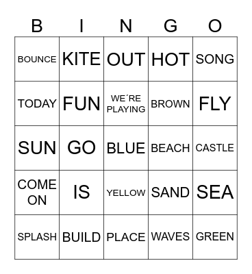 AT THE BEACH Bingo Card