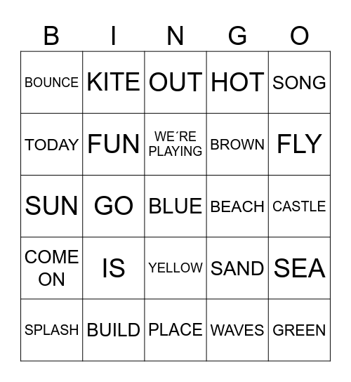 AT THE BEACH Bingo Card