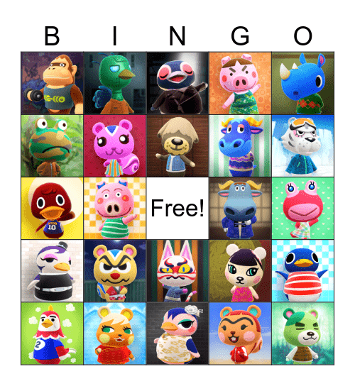 Animal Crossing Bingo Card