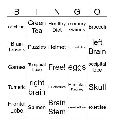 Brain Bingo Card