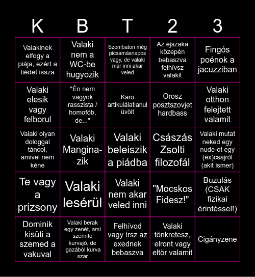 KBT'23 BINGO Card