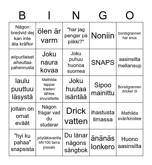 ÖFN & WiO Kräftskiva Bingo Card