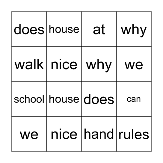 Follow the Rules with CJ Bingo Card