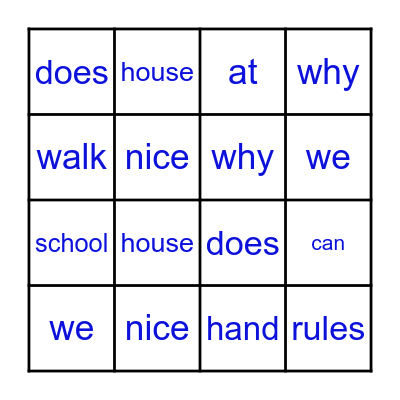 Follow the Rules with CJ Bingo Card