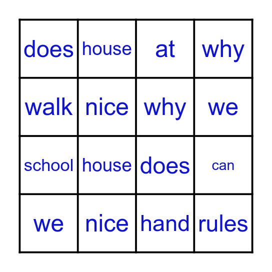 Follow the Rules with CJ Bingo Card